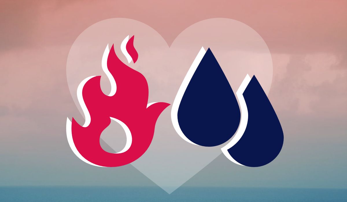 Liebesverträglichkeit zwischen einem Feuer und einem Wasserzeichen